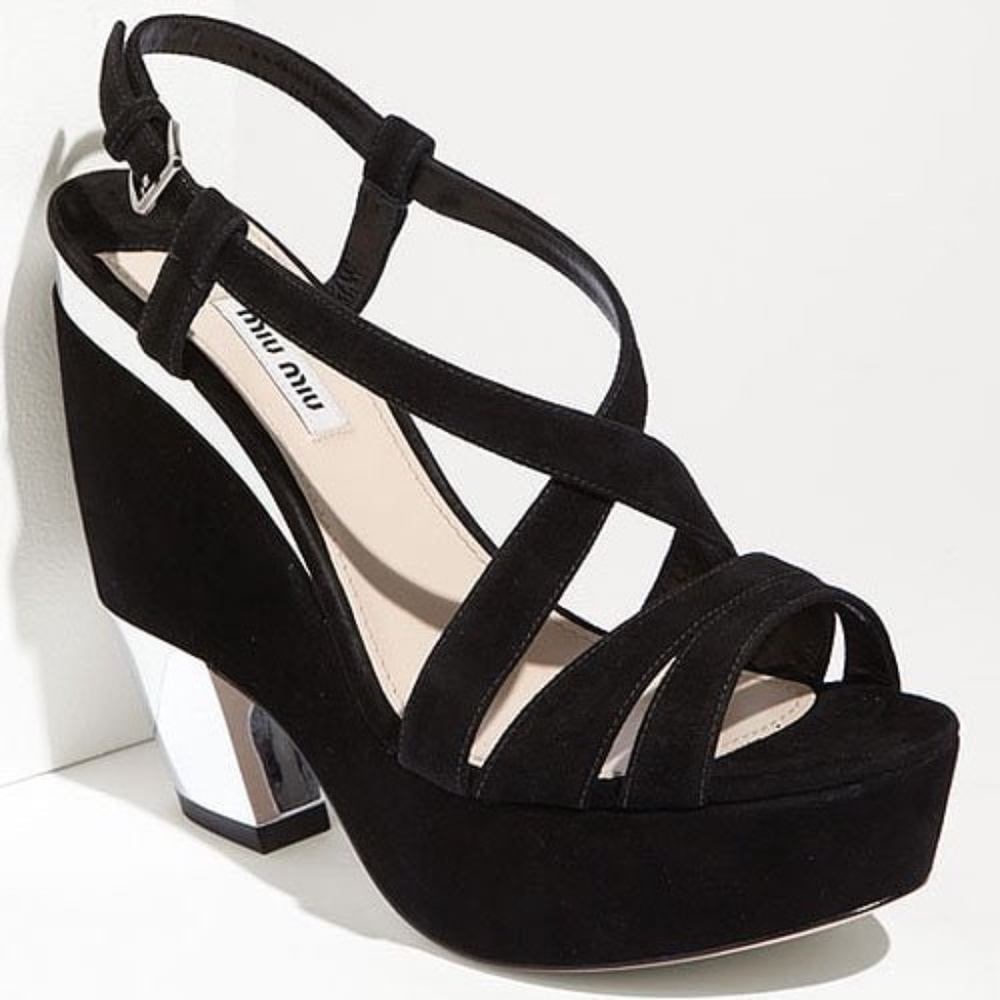Miu Miu Multi Heeled Wedge platform sandal